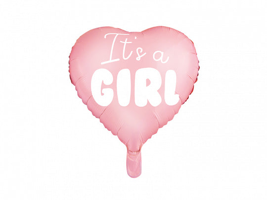 45cm Foil It's A GIRL Matte Pink Heart #FS21P-081J