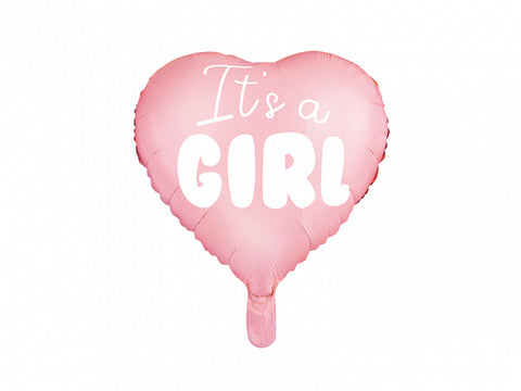 45cm Foil It's A GIRL Matte Pink Heart #FS21P-081J