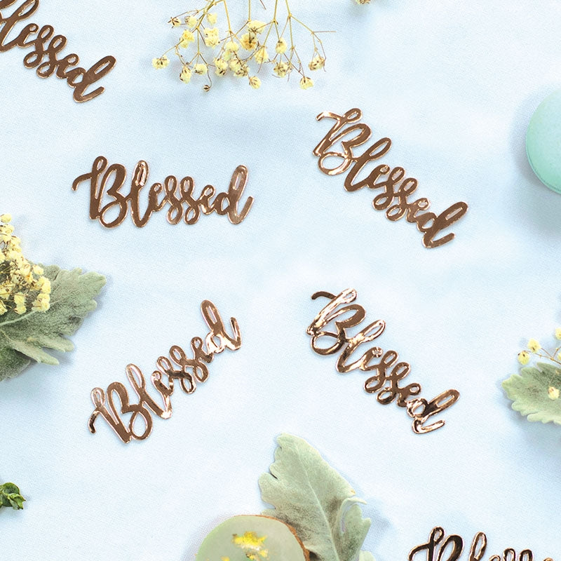 Foil JUMBO Confetti BLESSED Rose Gold 15 Pack #FS410042