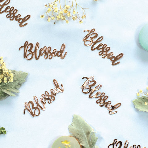 Foil JUMBO Confetti BLESSED Rose Gold 15 Pack #FS410042