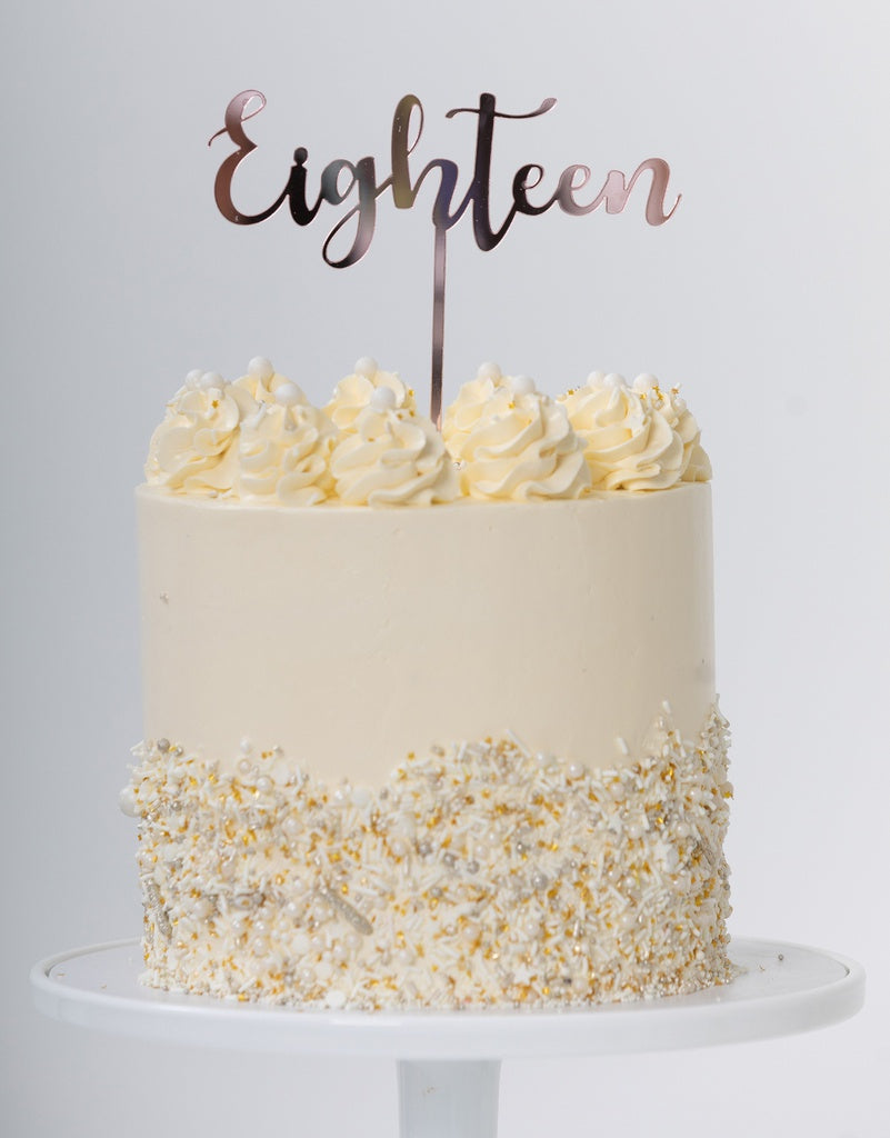 Cake Topper EIGHTEEN Rose Gold 1pk #FS420102