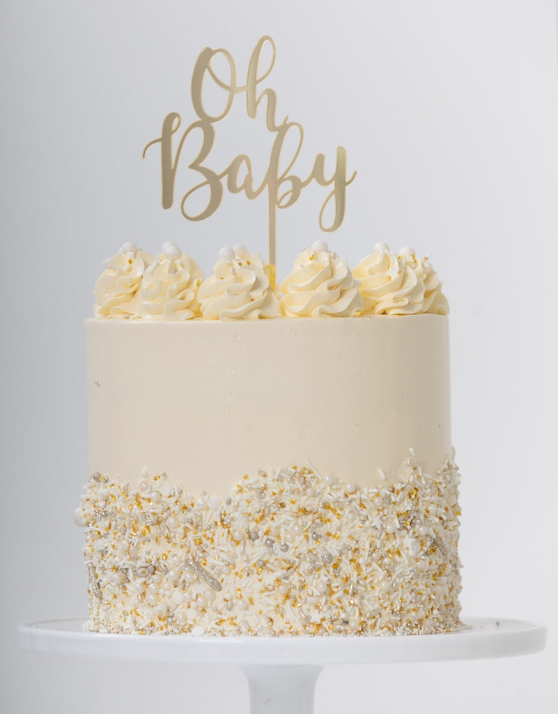 Cake Topper OH BABY Gold 1pk #FS420031