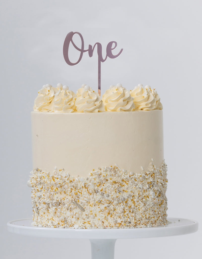 Cake Topper ONE Rose Gold 1pk #FS420012