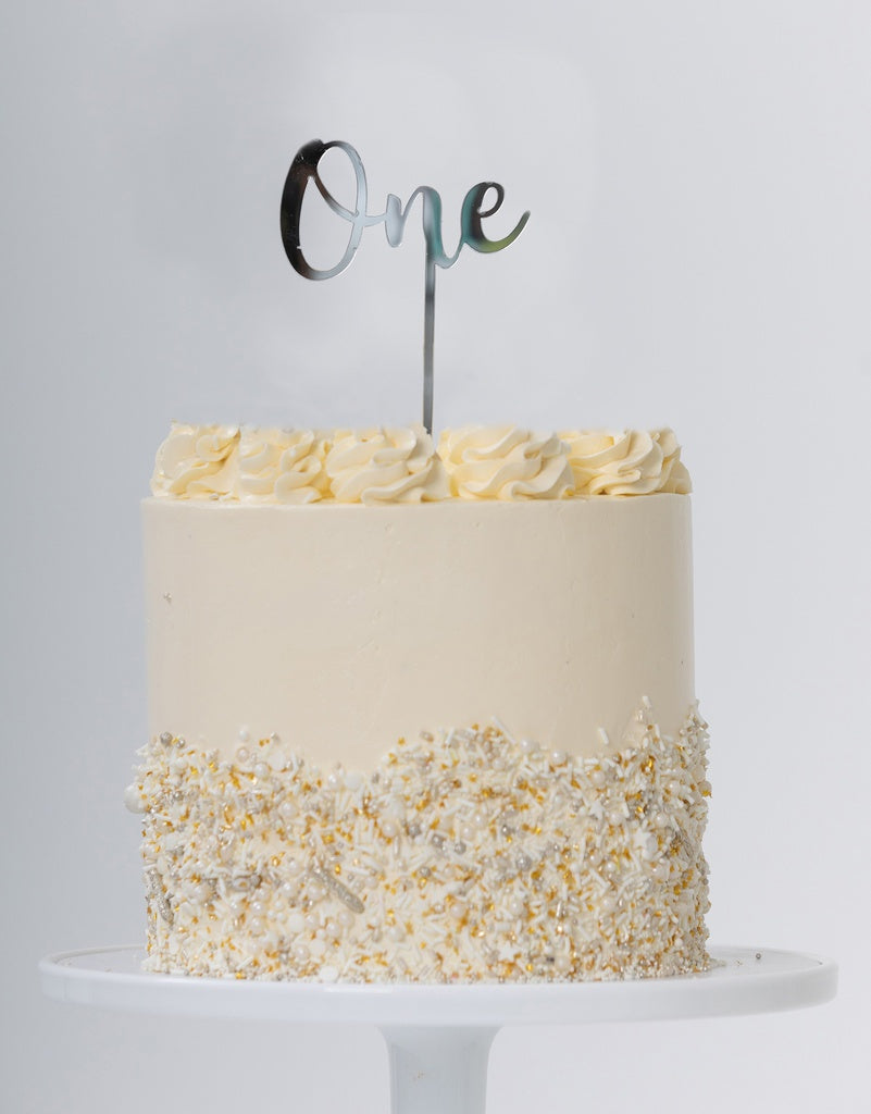 Cake Topper ONE Silver 1pk #FS420010