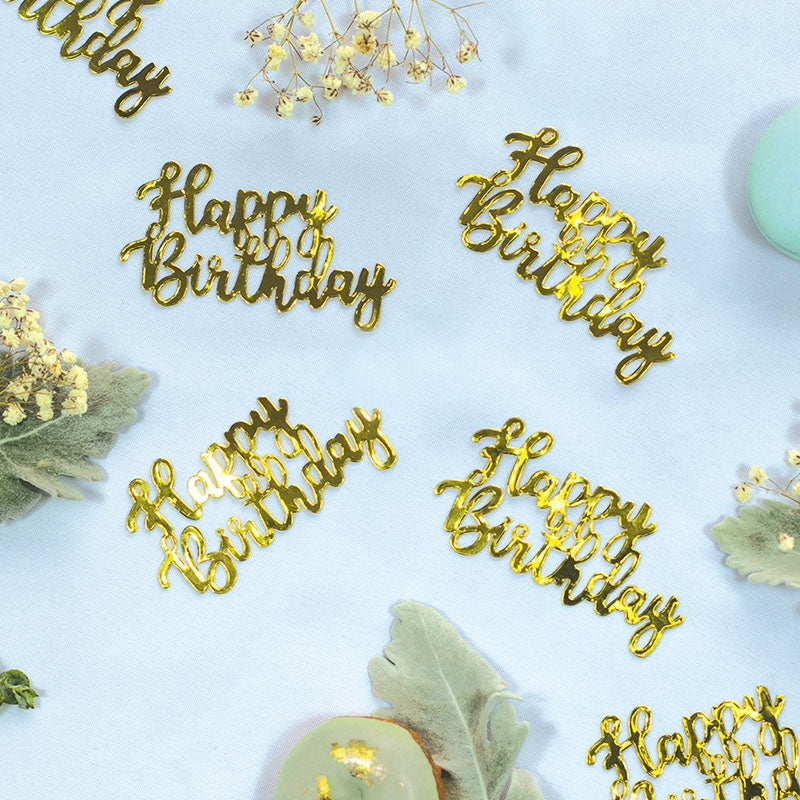 Foil JUMBO Confetti HAPPY BIRTHDAY Gold 10 Pack #FS410021