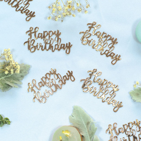 Foil JUMBO Confetti HAPPY BIRTHDAY Rose Gold 10 Pack #FS410022