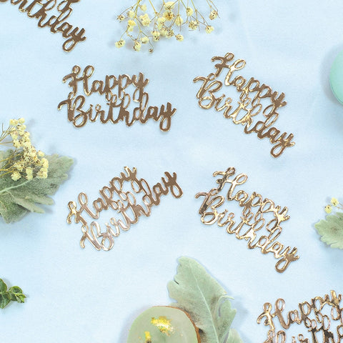 Foil JUMBO Confetti HAPPY BIRTHDAY Rose Gold 10 Pack #FS410022