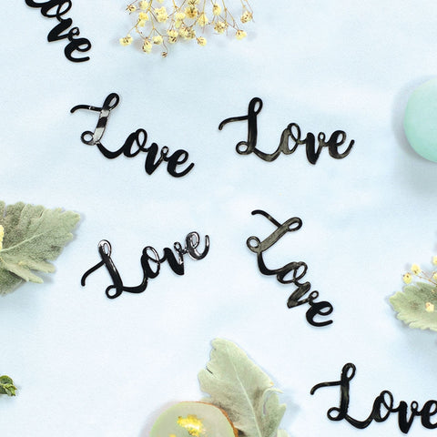 Foil JUMBO Confetti LOVE Black 20 Pack #FS410093