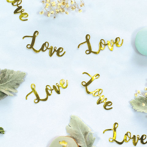 Foil JUMBO Confetti LOVE Gold 20 Pack #FS410091