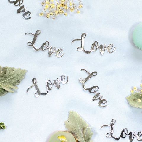 Foil JUMBO Confetti LOVE Silver 20 Pack #FS410090