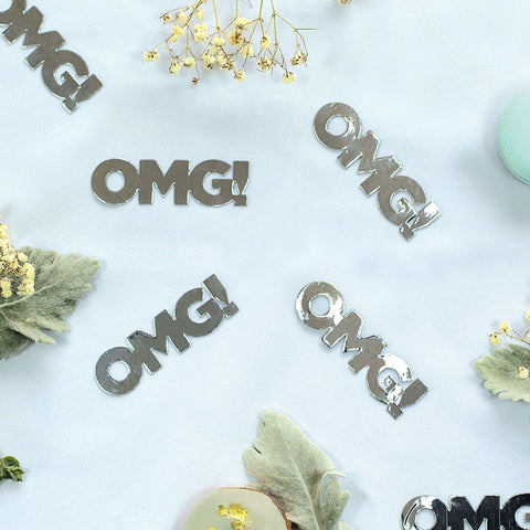 Foil JUMBO Confetti OMG Silver 20 Pack #FS410050