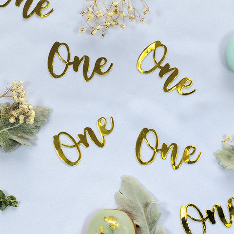 Foil JUMBO Confetti ONE Gold 20 Pack #FS410011