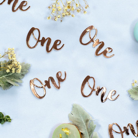 Foil JUMBO Confetti ONE Rose Gold 20 Pack #FS410012