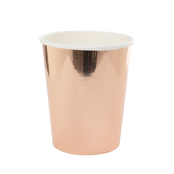 Paper Cup 260ml METALLIC ROSE GOLD 10Pk #FS6130MRGP