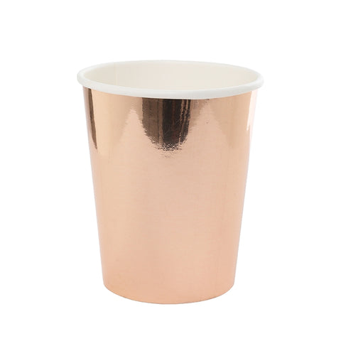 Paper Cup 260ml METALLIC ROSE GOLD 10Pk #FS6130MRGP