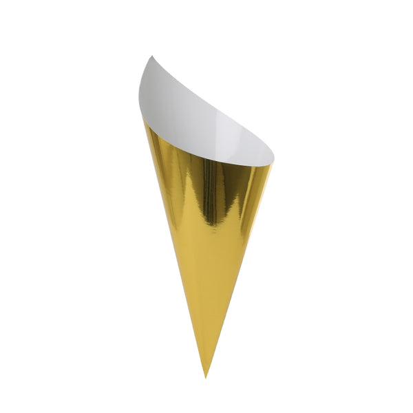 Paper Snack Cone METALLIC GOLD 10Pk #FS6210MGP
