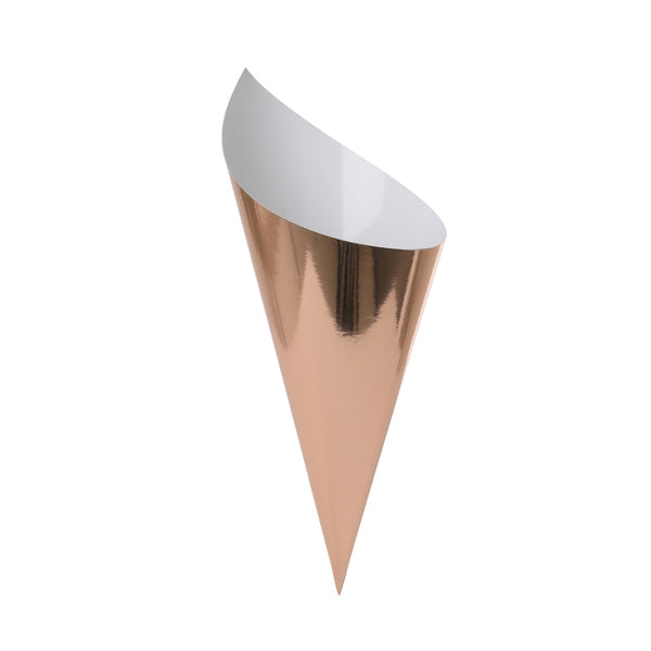 Paper Snack Cone METALLIC ROSE GOLD 10Pk #FS6210MRGP