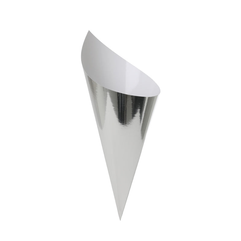 Paper Snack Cone METALLIC SILVER 10Pk #FS6210MSP