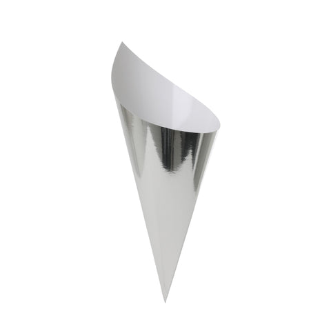 Paper Snack Cone METALLIC SILVER 10Pk #FS6210MSP