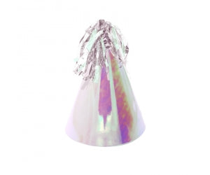 Party HAT With Paper Tassel IRIDESCENT 10pk #FS6150IRP