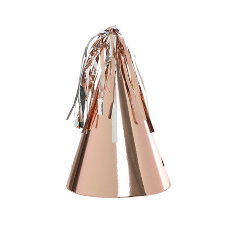 Party HAT With Paper Tassel ROSE GOLD 10pk #FS6150MRGP