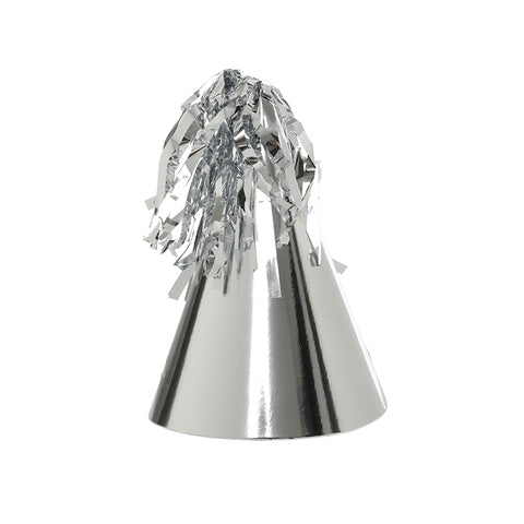 Party HAT With Paper Tassel METALLIC SILVER 10pk #FS6150MSP