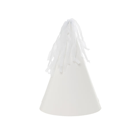 Party HAT With Paper Tassel WHITE 10pk #FS6150WHP