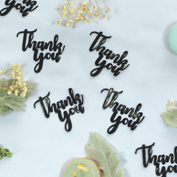 Foil JUMBO Confetti THANK YOU Black 15 Pack #FS410083