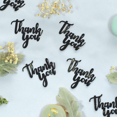 Foil JUMBO Confetti THANK YOU Black 15 Pack #FS410083
