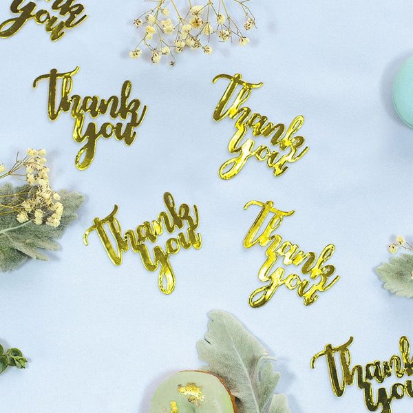 Foil JUMBO Confetti THANK YOU Gold 15 Pack #FS410081