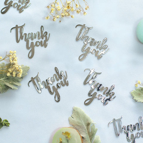 Foil JUMBO Confetti THANK YOU Silver 15 Pack #FS410080