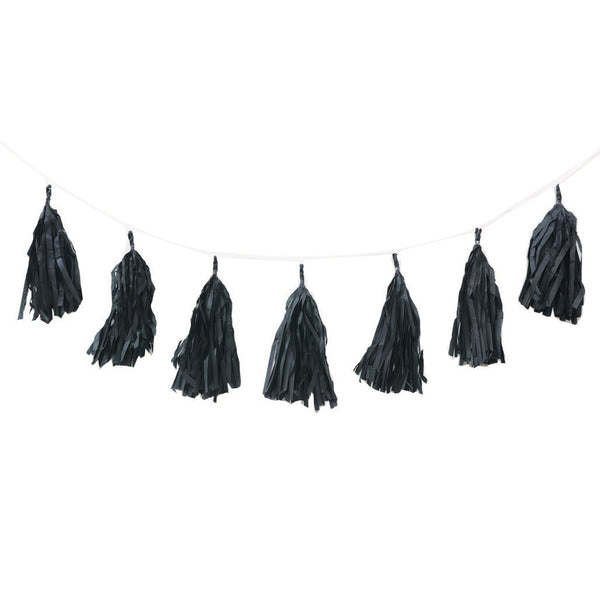 FS Tassel Garland BLACK 12Pk 3m #FS5203BKP