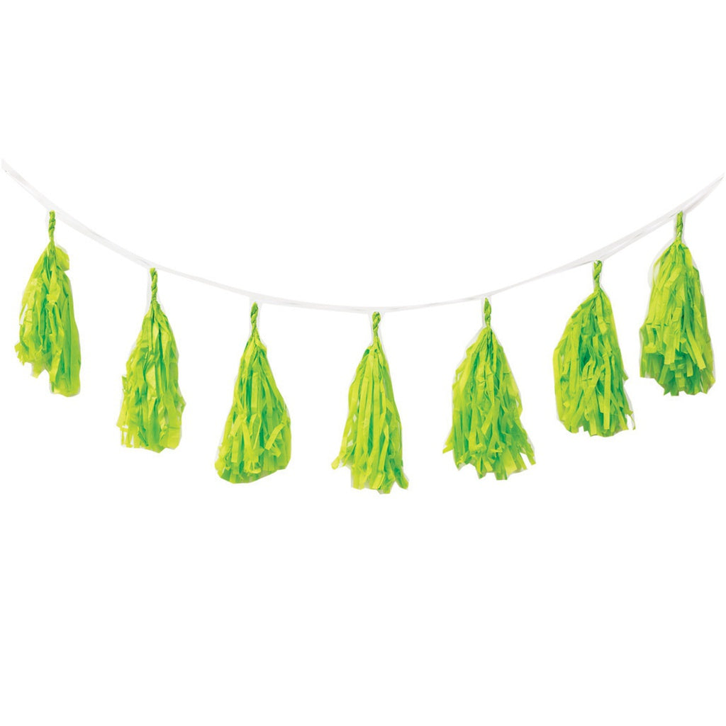 FS Tassel Garland LIME GREEN 12Pk 3m #FS5203LGP