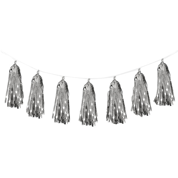 FS Tassel Garland SILVER Metallic Foil 12Pk 3m #FS5203AMSP