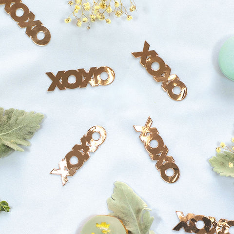 Foil JUMBO Confetti XOXO Rose Gold 20 Pack #FS410062