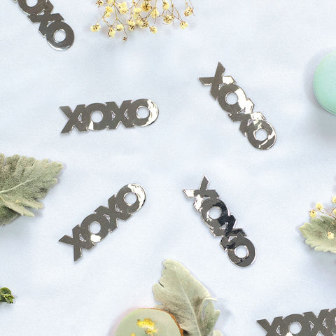 Foil JUMBO Confetti XOXO Silver 20 Pack #FS410060