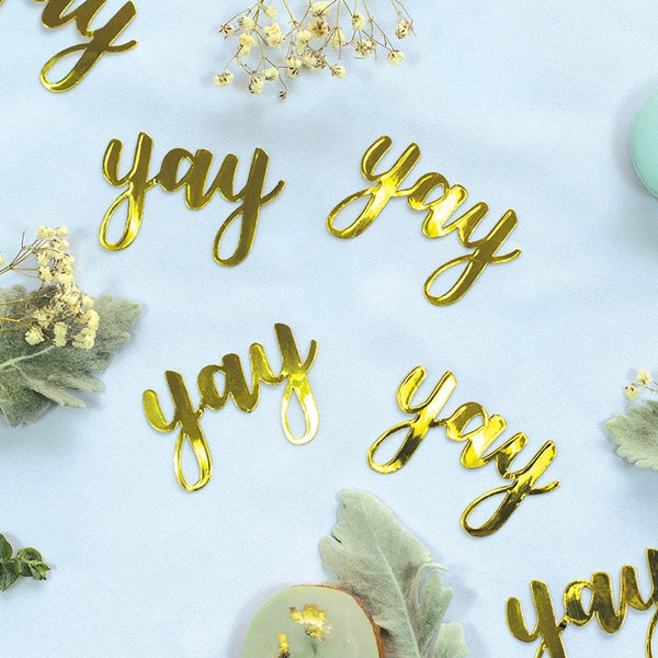 Foil JUMBO Confetti YAY Gold 20 Pack #FS410001