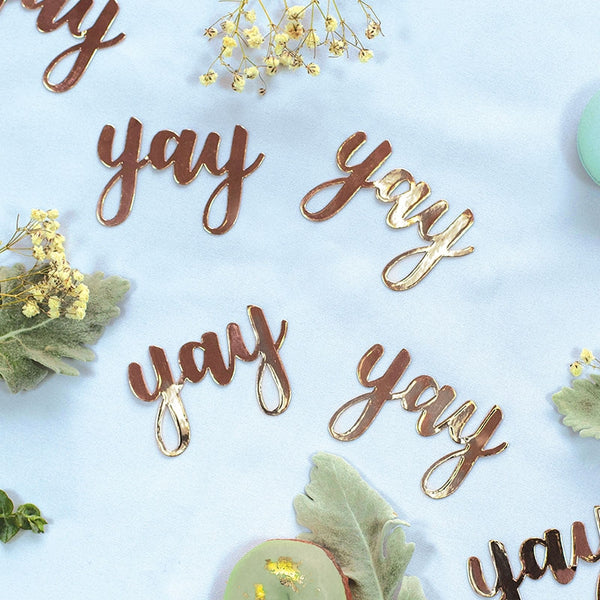 Foil JUMBO Confetti YAY Rose Gold 20 Pack #FS410002
