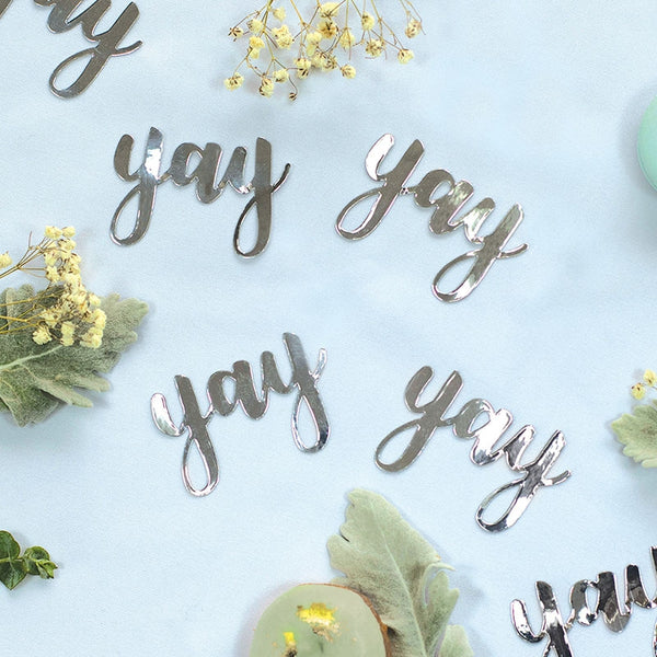 Foil JUMBO Confetti YAY Silver 20 Pack #FS410000
