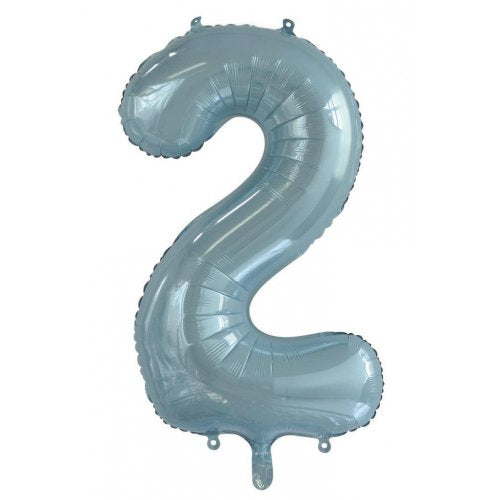 86cm Foil Number Two Light Blue #AP213752 - Each (Pkgd.)