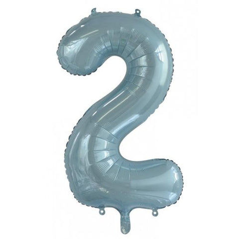 86cm Foil Number Two Light Blue #AP213752 - Each (Pkgd.)