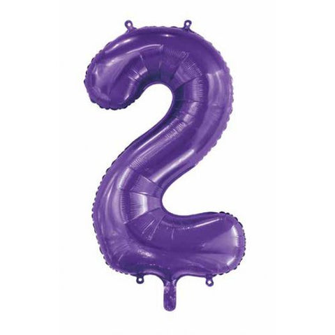 86cm Foil Number Two Purple #AP213842 - Each (Pkgd.)