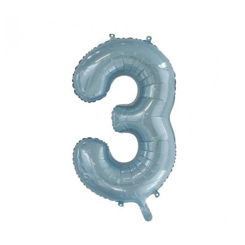 86cm Foil Number Three Light Blue #AP213753 - Each (Pkgd.)