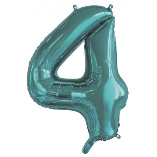86cm Foil Number Four Teal #AP213814- Each (Pkgd.)