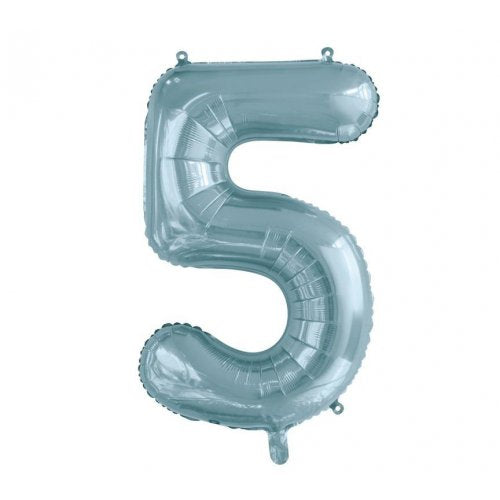 86cm Foil Number Five Light Blue #AP213755 - Each (Pkgd.)