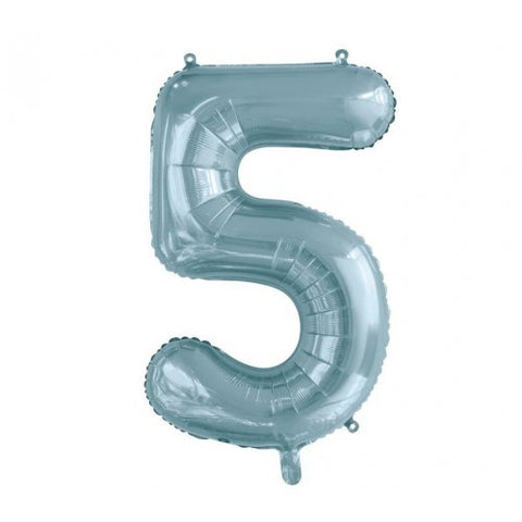 86cm Foil Number Five Light Blue #AP213755 - Each (Pkgd.)