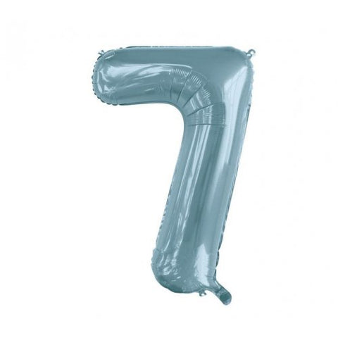 86cm Foil Number Seven Light Blue #AP213757 - Each (Pkgd.)