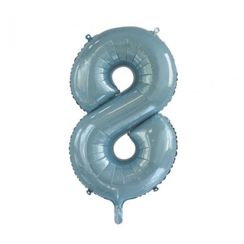 86cm Foil Number Eight Light Blue #AP213758 - Each (Pkgd.)