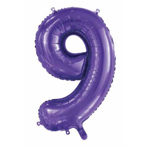 86cm Foil Number Nine Purple #AP213849 - Each (Pkgd.)