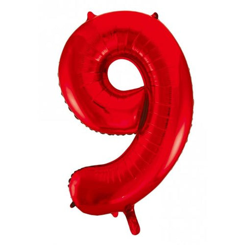 86cm Foil Number Nine Red #AP213829 - Each (Pkgd.)